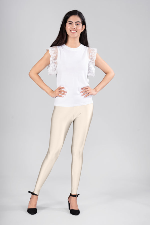 Silver Shimmer Ankle Length Leggings